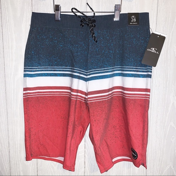 O’Neillstriped Americana boardshortsNWT